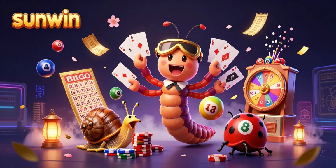 Experience exciting games with sunwin in a vibrant casino scene filled with colorful elements.