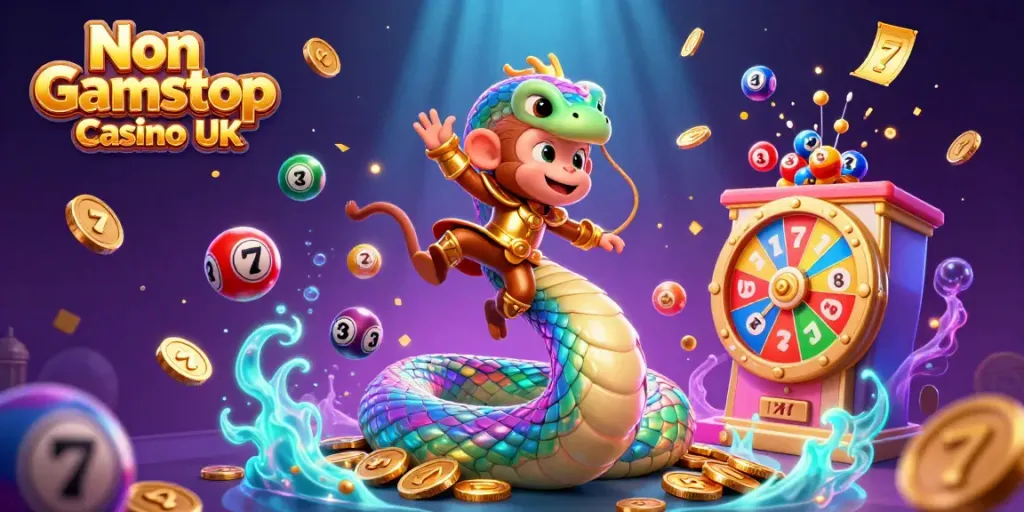 Experience the thrill of winning at Non Gamstop Casino UK with vibrant slots and magical characters.