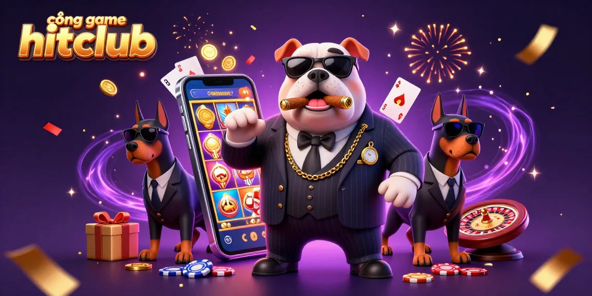 Engage with the vibrant action from cổng game hitclub featuring mafia-style characters amidst a lively casino setting.