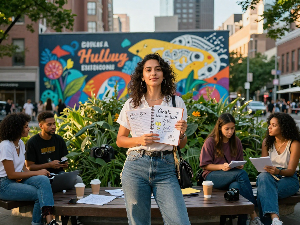 Urban lifestyle scene showcasing the spirit of rokok88 with stylish individuals embracing empowerment and hustle culture.