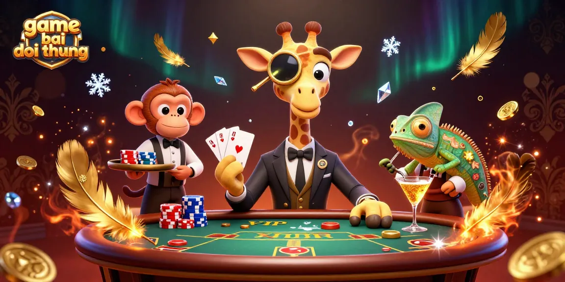 Engage in game bai doi thuong with a high-roller giraffe at a vibrant virtual poker table