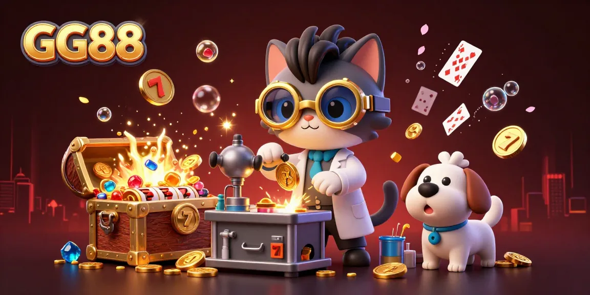 Boost your gaming with GG88's thrilling slots and jackpot chances in a vibrant 3D casino scene.